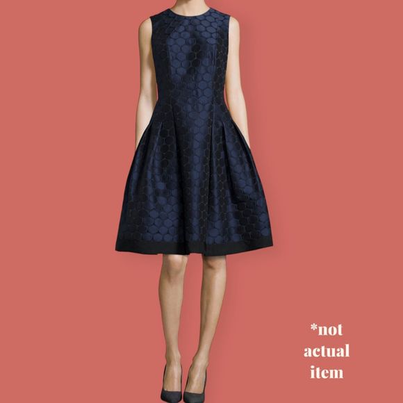 julia jordan Dresses & Skirts - 💙 JULIA JORDAN NEIMAN MARCUS POCKETS POLKA DOT FIT AND FLARE NAVY DRESS SZ 8